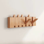 Wooden Wall Hooks with Foldable Piano Key Design | Stylish Storage Solution for Coats and Accessories 0