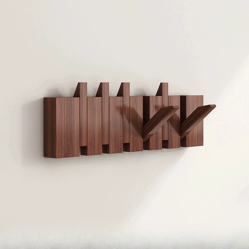 Wooden Wall Hooks with Foldable Piano Key Design | Stylish Storage Solution for Coats and Accessories 6