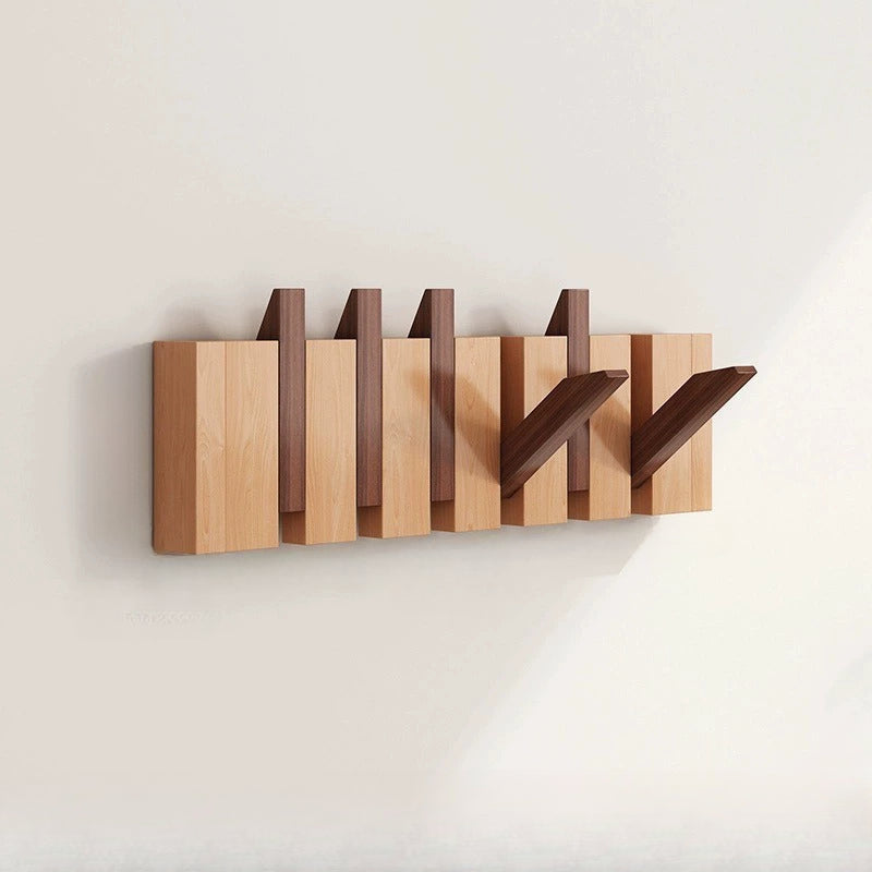 Wooden Wall Hooks with Foldable Piano Key Design | Stylish Storage Solution for Coats and Accessories 7