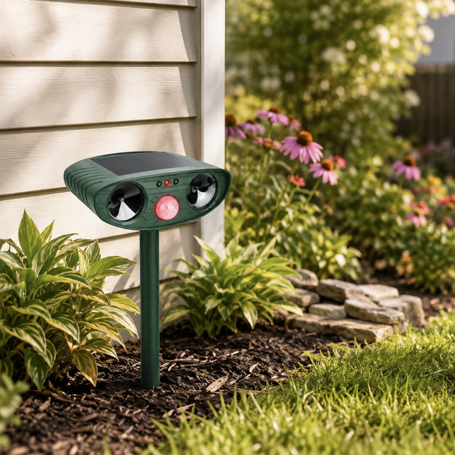Bird Deterrent for Wood Siding, Ultrasonic Bird Deterrent and Bird Repellent, Solar Woodpecker Deterrent for House and Garden