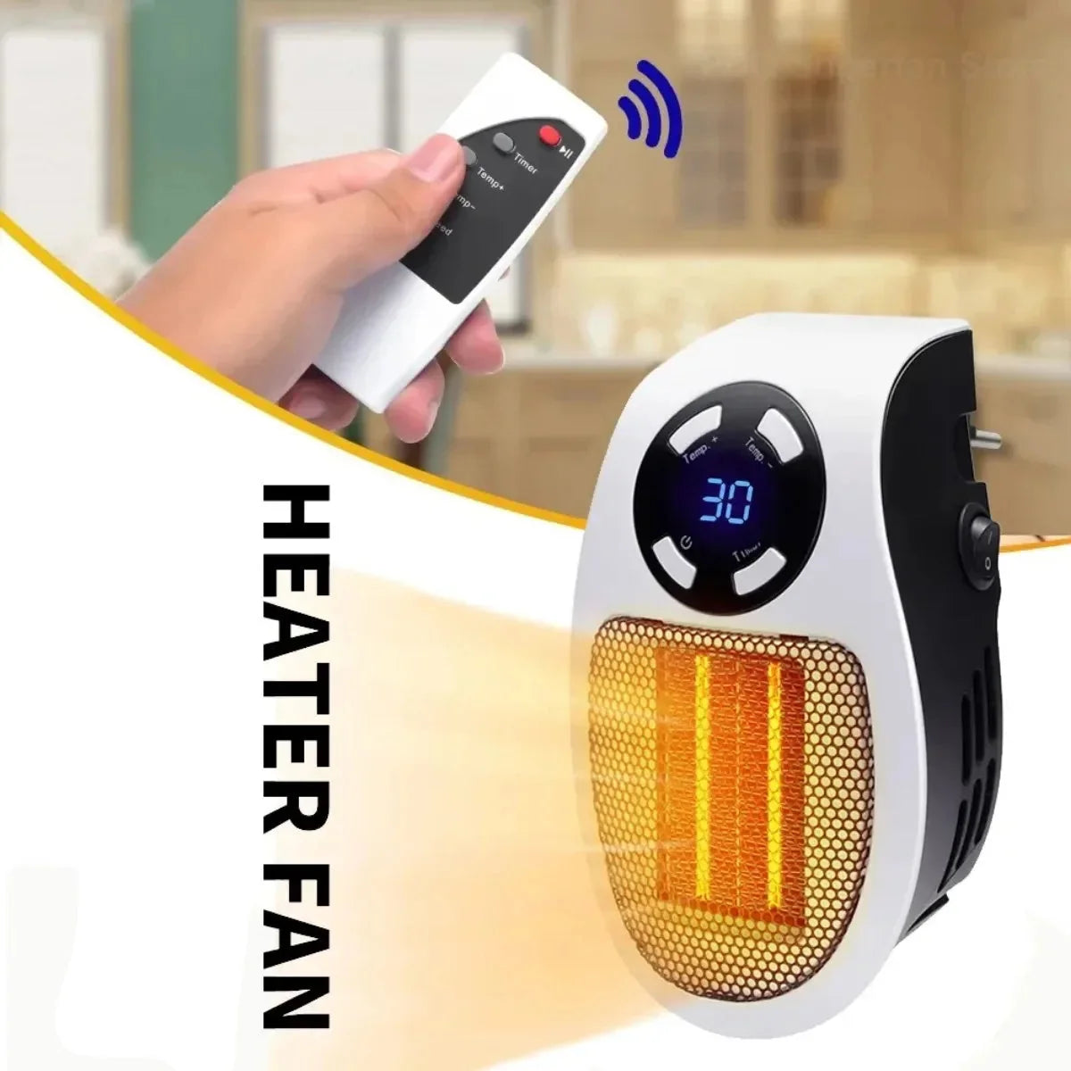 Tuzwa Portable Space Heater – Electric Room Heater with Tip-Over Protection, Overheat Shutoff, Flame-Retardant Housing & Plug-In Design