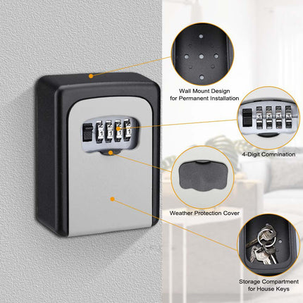 Key Lock Box Wall Mounted, Combination Lock Box for Keys – image 8
