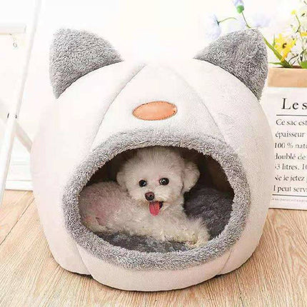 Cat Cave Bed with Ear Design for Winter
