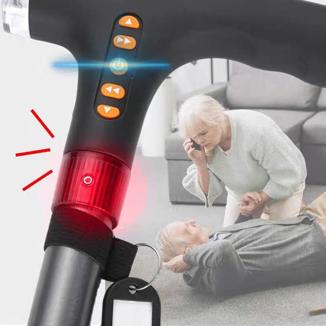 Walking Canes for Seniors with LED Light, Adjustable Walking Stick for Elderly with Radio and Alarm Light