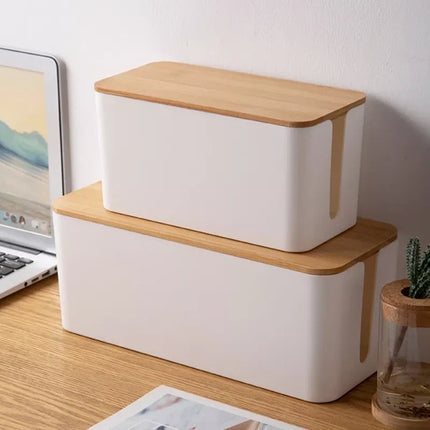 Cable Management Box for Desk and TV, Cable Organizer Box to Hide Cords, Cord Organizer, Cord Hider for Office