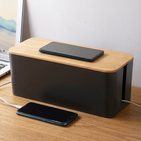 Cable Management Box, Cord Organizer and Cable Hider for Desk