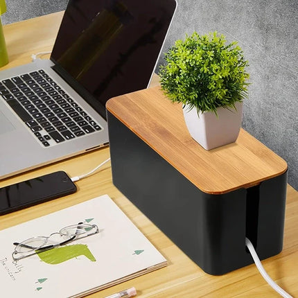 Cable Management Box for Desk and TV, Cord Organizer