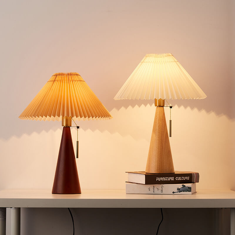 ZenithWood | Elegant Minimalist Wooden Fabric LED Table Lamp 0
