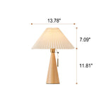 ZenithWood | Elegant Minimalist Wooden Fabric LED Table Lamp 5