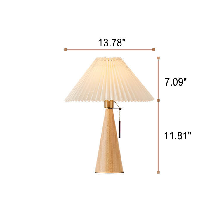 ZenithWood | Elegant Minimalist Wooden Fabric LED Table Lamp 5