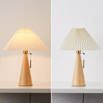ZenithWood | Elegant Minimalist Wooden Fabric LED Table Lamp 6
