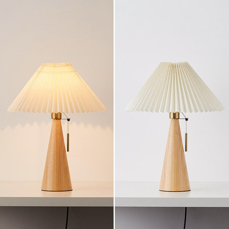 ZenithWood | Elegant Minimalist Wooden Fabric LED Table Lamp 6