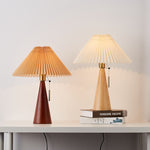 ZenithWood | Elegant Minimalist Wooden Fabric LED Table Lamp 7