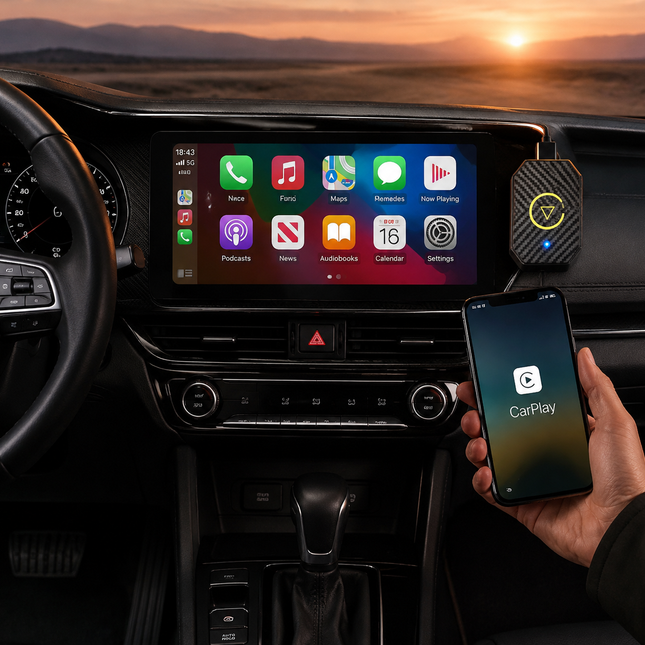 Wireless CarPlay Adapter for iPhone, Apple CarPlay Wireless Adapter and Android Auto Dongle for Factory Wired Head Units