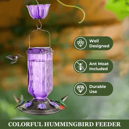 Hummingbird Feeder 24 oz, Hanging Bird Feeder with 6 Flower Feeding Ports – image 9
