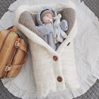 Baby Blanket Fleece Lined, Knitted Infant Swaddle Blanket for Stroller Travel, Warm Blanket