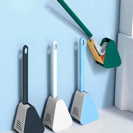 Silicone Toilet Brush and Holder Set, Wall Mounted Toilet Bowl Brush No Drill – image 5