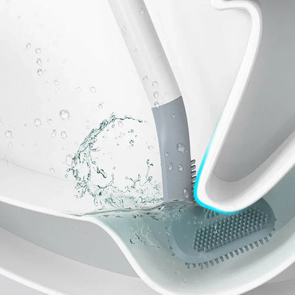 Silicone Toilet Brush and Holder Set, Under Rim Toilet Cleaning Brush – image 10
