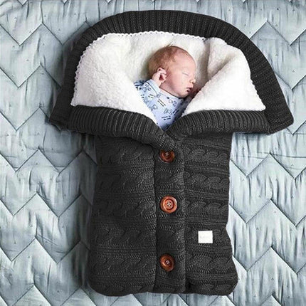 Baby Blanket Fleece Lined, Knitted Infant Swaddle Blanket for Stroller Travel – image 11