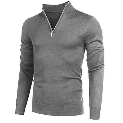 Fall Sweater with Zipper Collar, Basic Polyester Sweater with Zipped Collar for Spring and Autumn – image 6