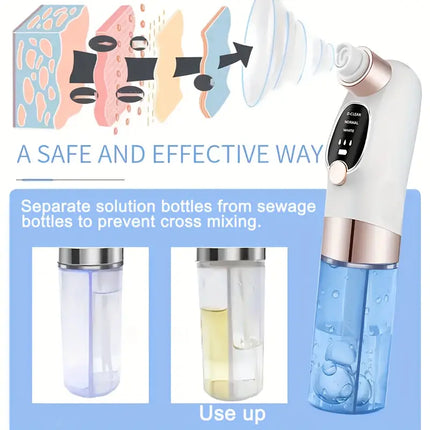 Blackhead Remover Tool Rechargeable 6 Suction Heads, Pore Vacuum with Dual Water Tank – media 4