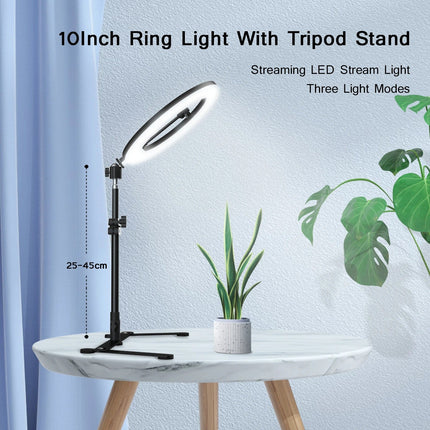 Ring Lights with Phone Tripod Stand and Holder, Selfie and Makeup Ring Light for Video