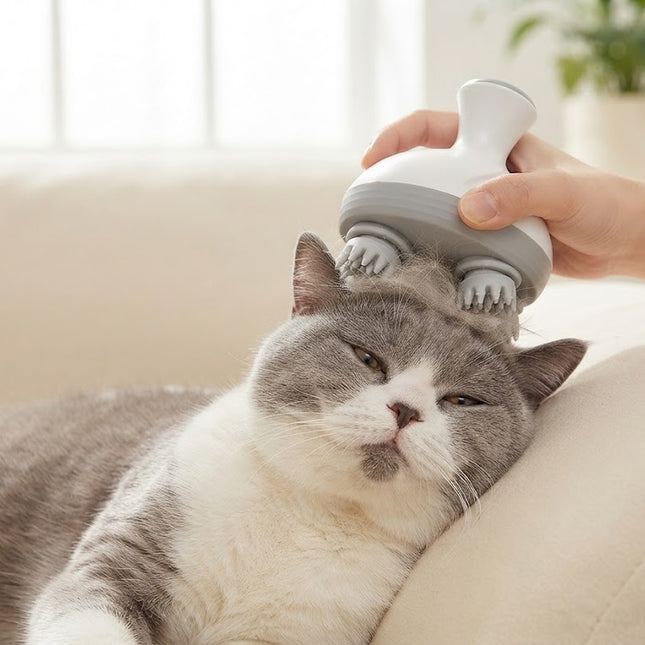 Dog Massager and Cat Massager with Silicone Brush, Dog Grooming Tool and Cat Grooming Tool for Shedding