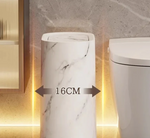 Tuzwa Bathroom Trash Can with Push Lid – Marble Design Slim Waste Bin for Small Spaces, Bedroom & Office