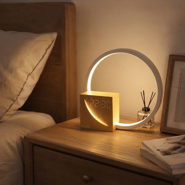 Bedside Table Lamp with Sunrise Alarm Clock, Touch Lamp for Bedroom with Night Light, Sound Machine and Wake Up Light