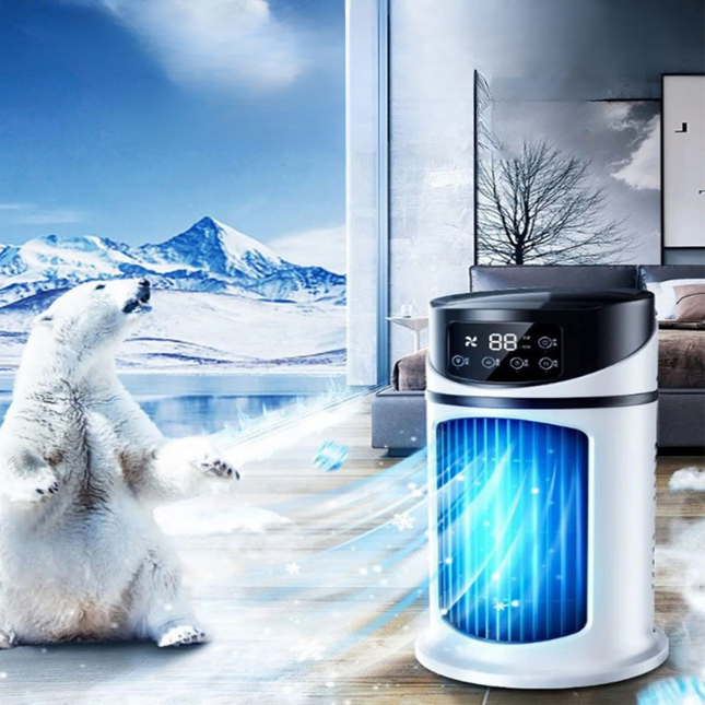 Evaporative Air Cooler, Portable Air Conditioner with Ice Water Tank, Water Cooling Fan, Personal Humidifier for Desk