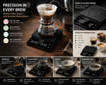 Tuzwa Digital Coffee Scale with Timer & LCD Display | Precision Espresso Scale for Pour Over, Drip & Coffee Brewing