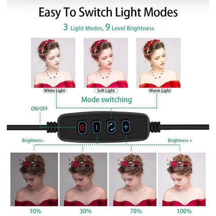 Ring Lights with Phone Tripod Stand and Holder, Selfie and Makeup Ring Light for Video – image 5