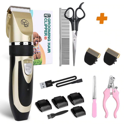 Dog Clippers for Grooming, Quiet Dog Hair Trimmer with 4 Combs, Cat Clippers, Rechargeable Dog Grooming Tool