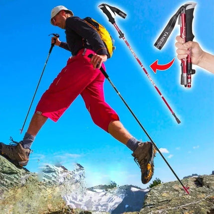 Foldable Trekking Pole, Lightweight Telescoping Aluminum Trekking Pole