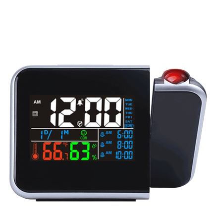 Projection Alarm Clock for Bedroom, Weather Station Clock