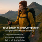 Tuzwa Telescopic Walking Stick – Collapsible Alloy Steel Hiking Stick with Ergonomic Anti-Slip Grip, 15–54 Inch Portable Design