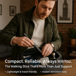 Tuzwa Telescopic Walking Stick – Collapsible Alloy Steel Hiking Stick with Ergonomic Anti-Slip Grip, 15–54 Inch Portable Design