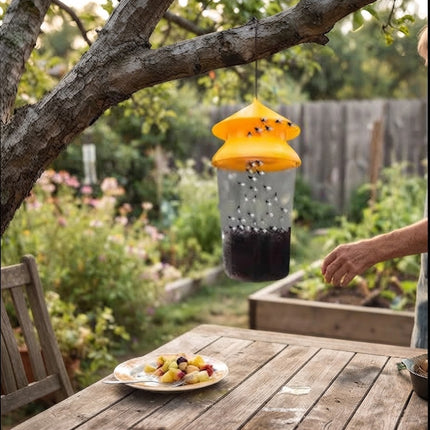 Fly Traps Hanging Reusable, Outdoor Fly Trap Bags for Horses and Barn, Non Toxic Fly Catcher for Garden and Patio