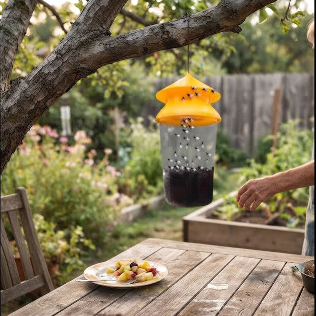 Outdoor Fly Traps Hanging, Reusable Horse Fly Trap Bags for Barn and Stable, Non Toxic Fly Catcher for Garden and Patio