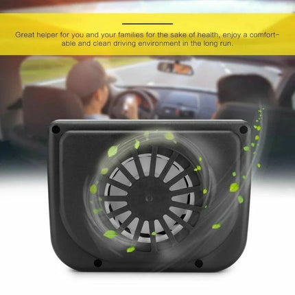 Solar Powered Car Vent Window Fan, Black ABS Auto Cooler Ventilation Exhaust Fan for Sedans, Trucks, SUVs and Vans