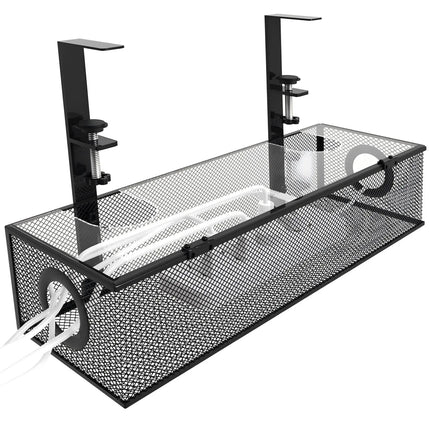 Desk Organizer with Cable Management, Under Desk Drawer with 2 Sliding Drawers