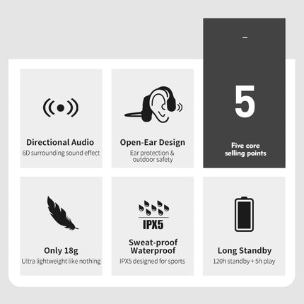 Wireless Headphones, Bone Conduction Headphones with Microphone – image 6