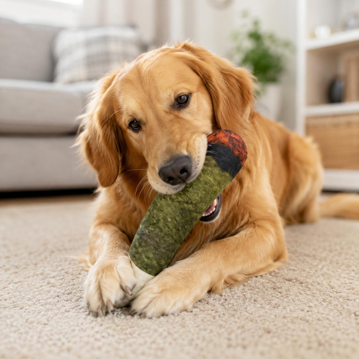 Tuzwa Dog Chew Toy – Interactive Soft Fleece Plush Squeaky Cigar Toy for Small & Medium Dogs