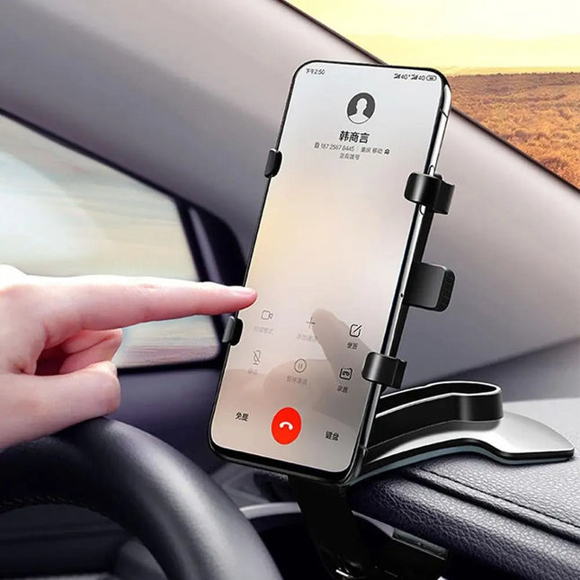 Car Phone Holder for Dashboard Sun Visor and Rearview Mirror, Car Phone Mount with 360 Degree Rotation and Spring Clip
