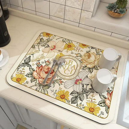 Dish Drying Mat for Kitchen Counter, Diatomite Stone Drying Mat – image 6
