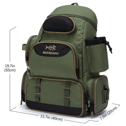 Fishing Backpack with Rod Holder, Tackle Bags for 3 Utility Boxes