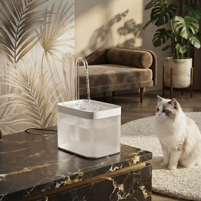 Cat Water Fountain, Dog Water Fountain with 3 Flow Modes, Automatic Pet Water Dispenser for Cats and Dogs