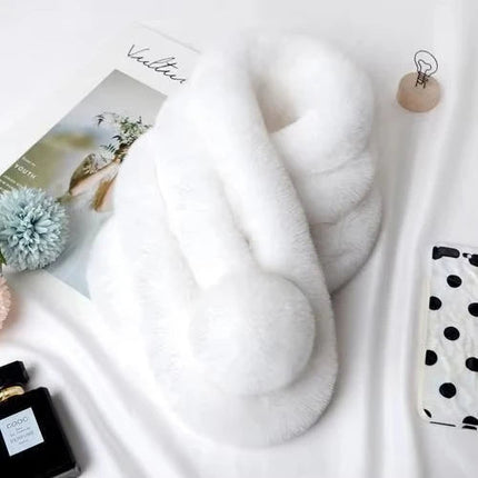 Winter Scarf for Cold Weather, Faux Fur Neck Warmer