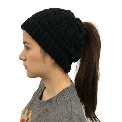 Ponytail Beanie Hat, Warm Winter Hats for Women – image 9