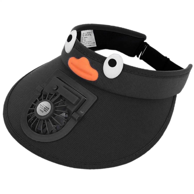 Sun Visor Hat with Cooling Fan for Kids, Wide Brim Sun Hat with Fan for Summer – image 5